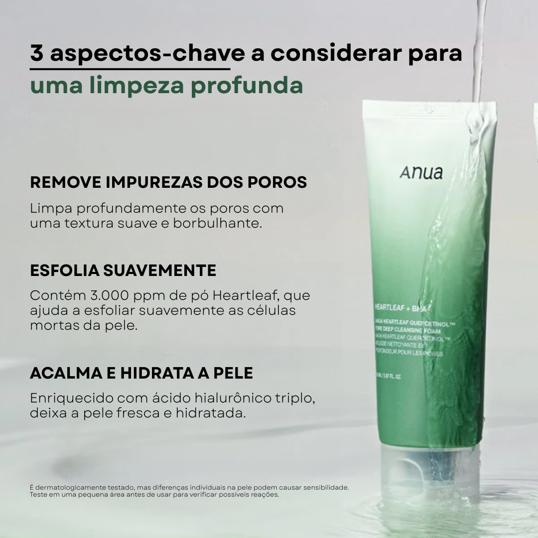 Espuma de Limpeza Profunda para Poros Heartleaf Quercetinol