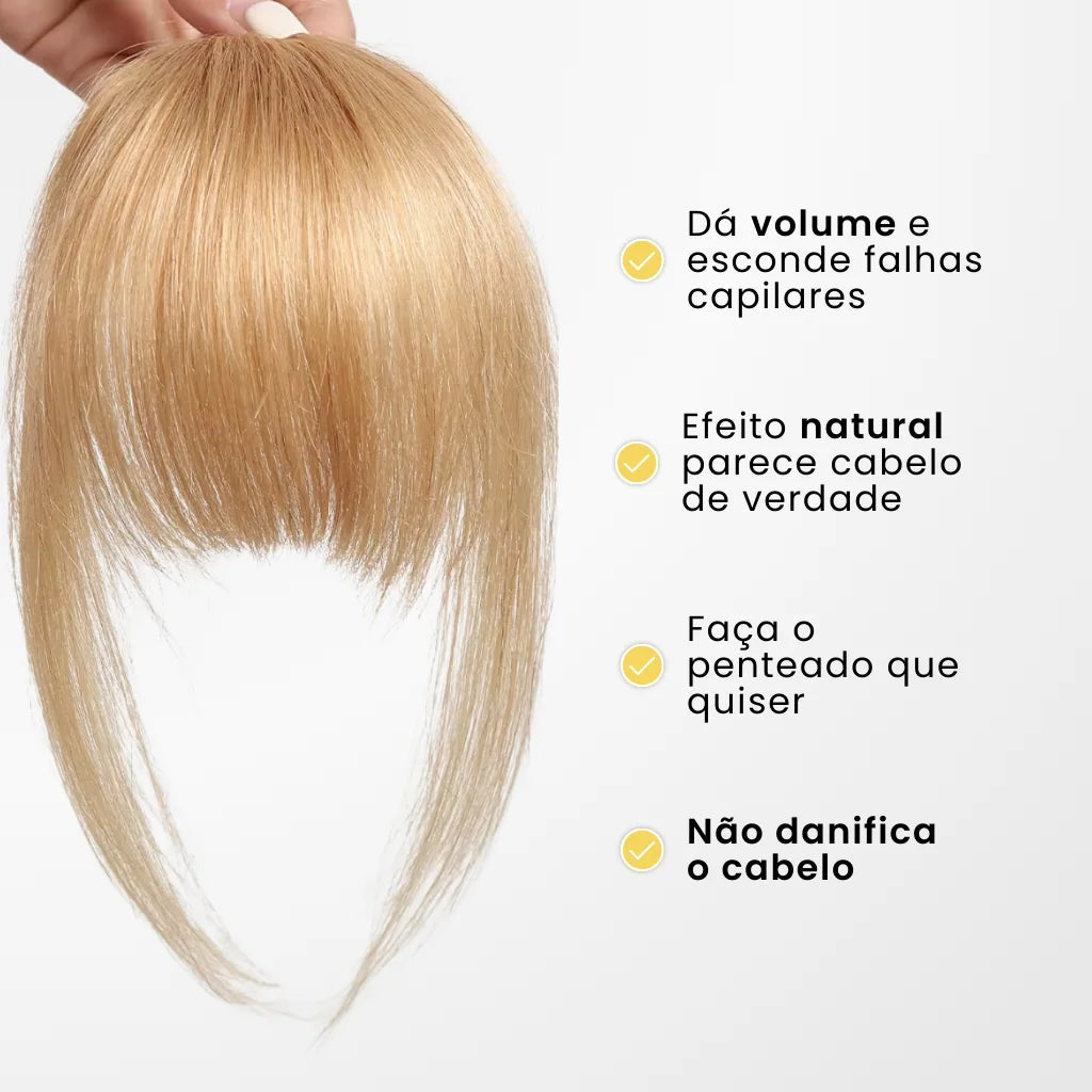 Aplique de Franja TicTac: Cabelo Humano com Tecnologia 3D