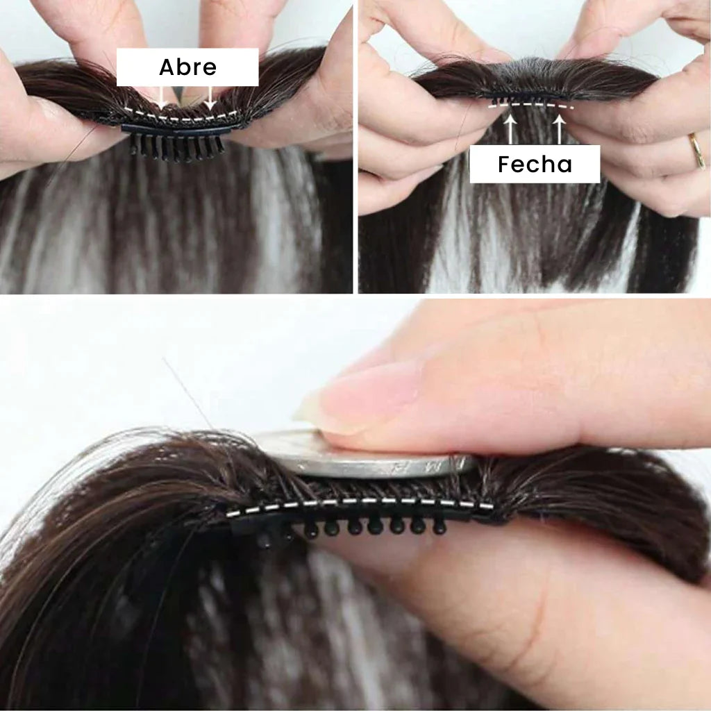 Aplique de Franja TicTac: Cabelo Humano com Tecnologia 3D