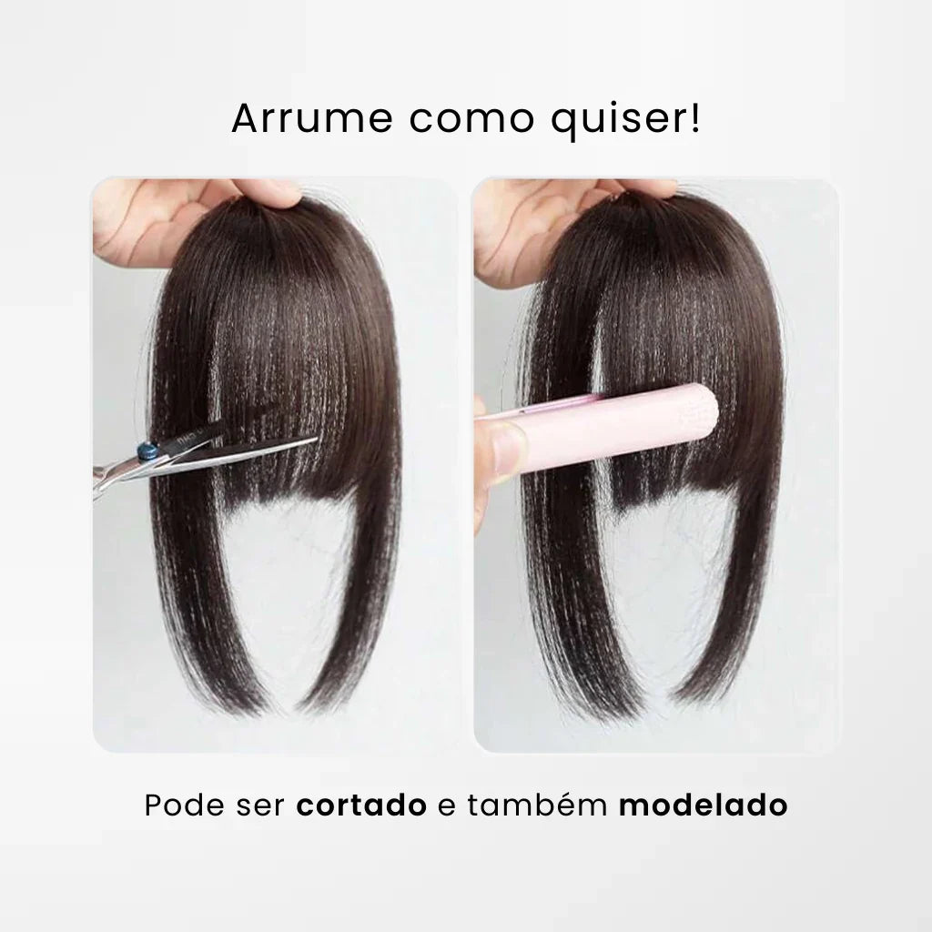 Aplique de Franja TicTac: Cabelo Humano com Tecnologia 3D