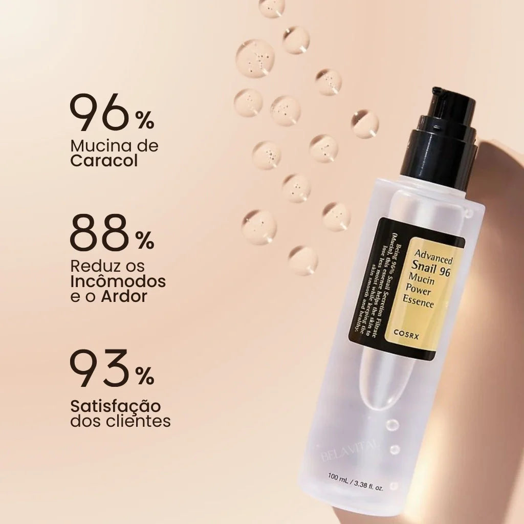 Sérum Coreano Advanced Snail 96: Reparação com Mucina de Caracol