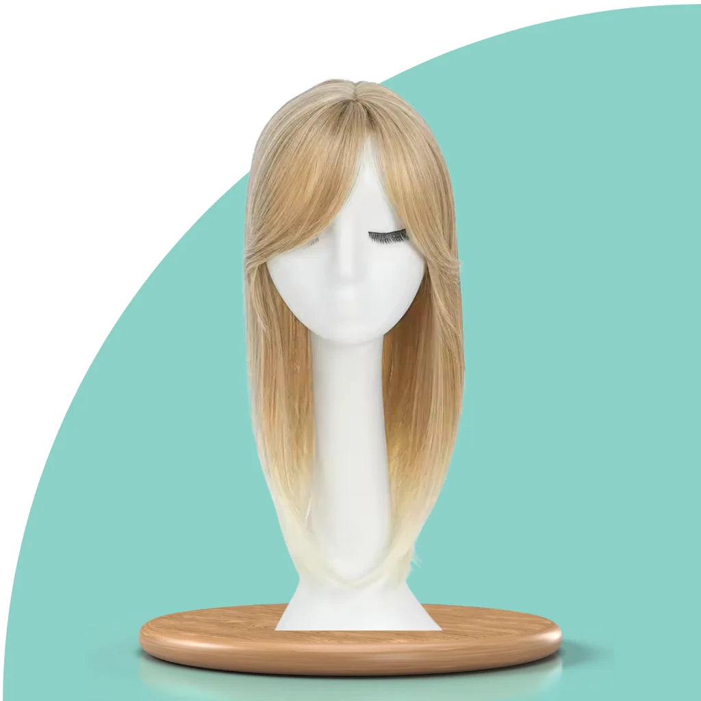 Top Closure - Topo de Cabelo Natural com Franja 45cm | Para Alopecia e Falhas