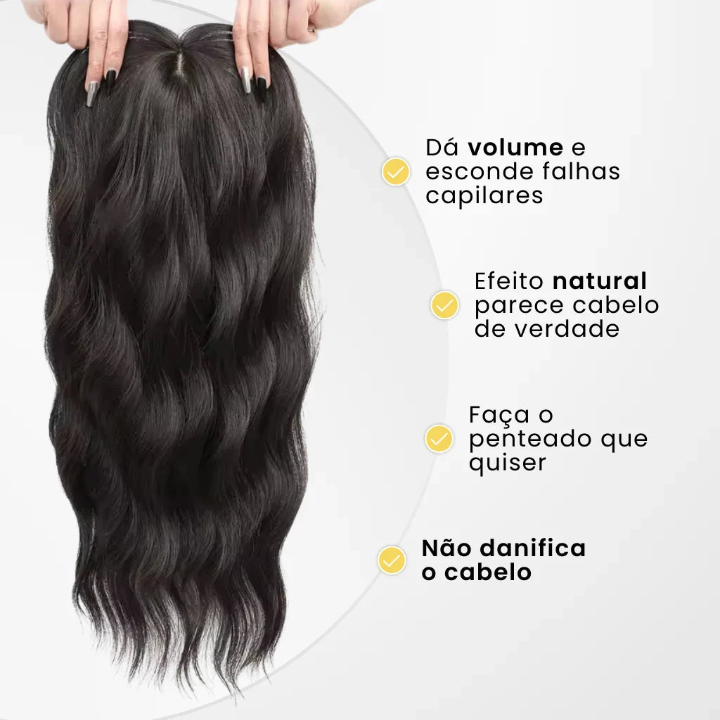 Top Closure - Topo de Cabelo Natural Ondulado 50cm | Para Alopecia e Falhas