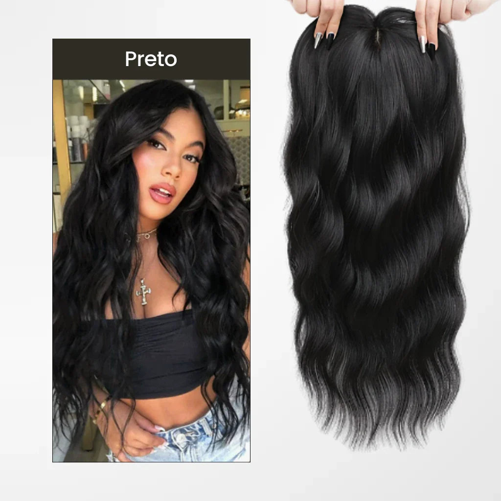Top Closure - Topo de Cabelo Natural Ondulado 50cm | Para Alopecia e Falhas