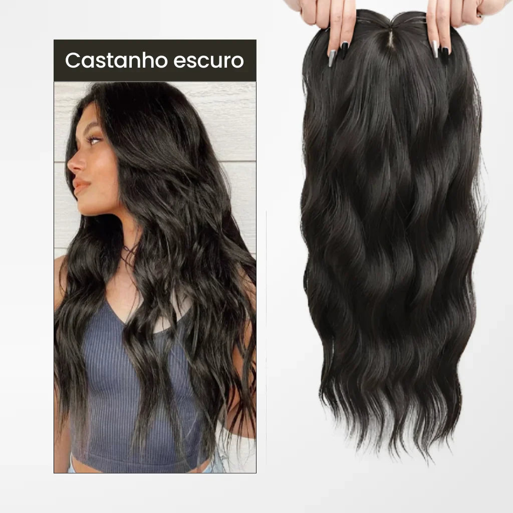 Top Closure - Topo de Cabelo Natural Ondulado 50cm | Para Alopecia e Falhas