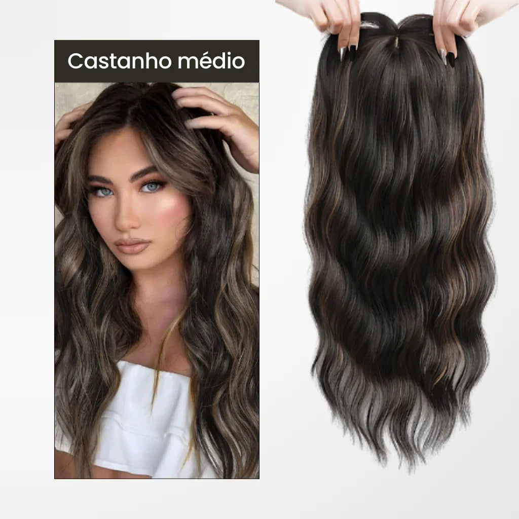 Top Closure - Topo de Cabelo Natural Ondulado 50cm | Para Alopecia e Falhas