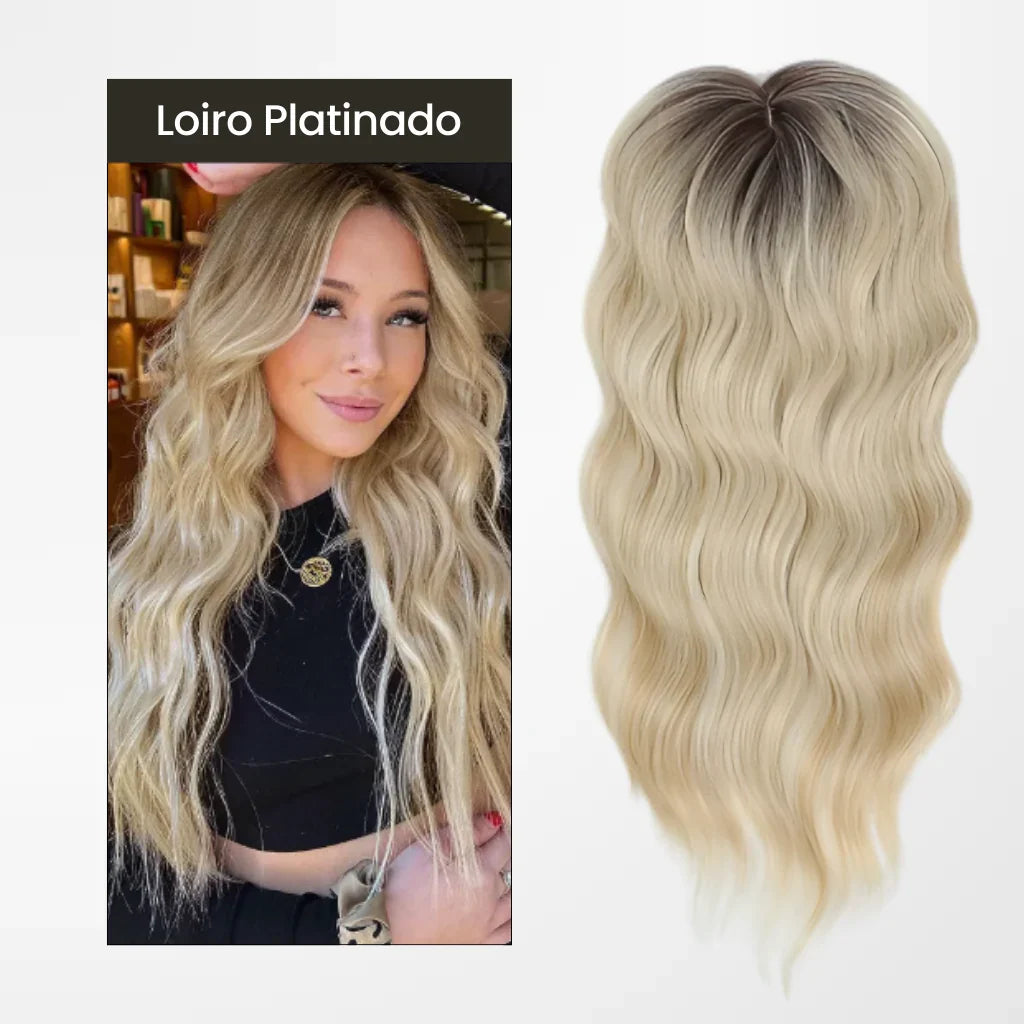 Top Closure - Topo de Cabelo Natural Ondulado 50cm | Para Alopecia e Falhas
