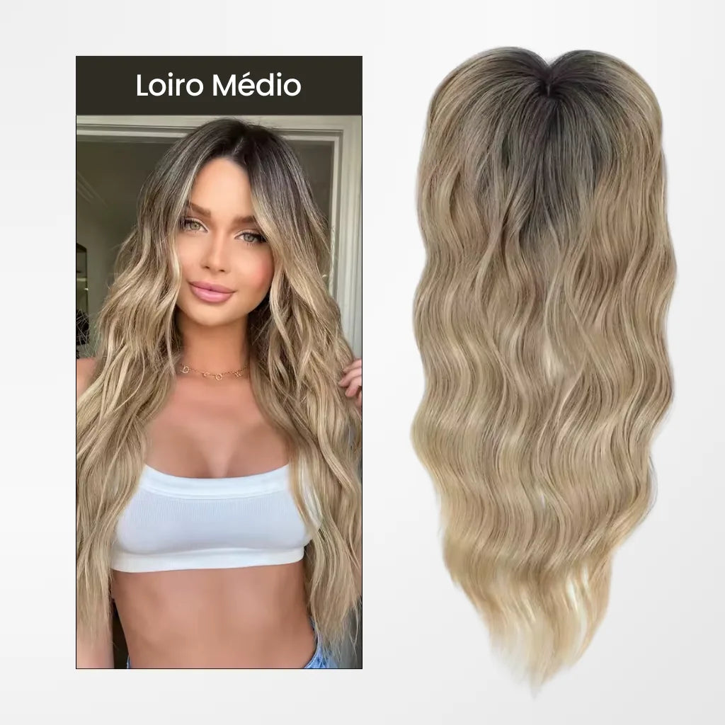 Top Closure - Topo de Cabelo Natural Ondulado 50cm | Para Alopecia e Falhas