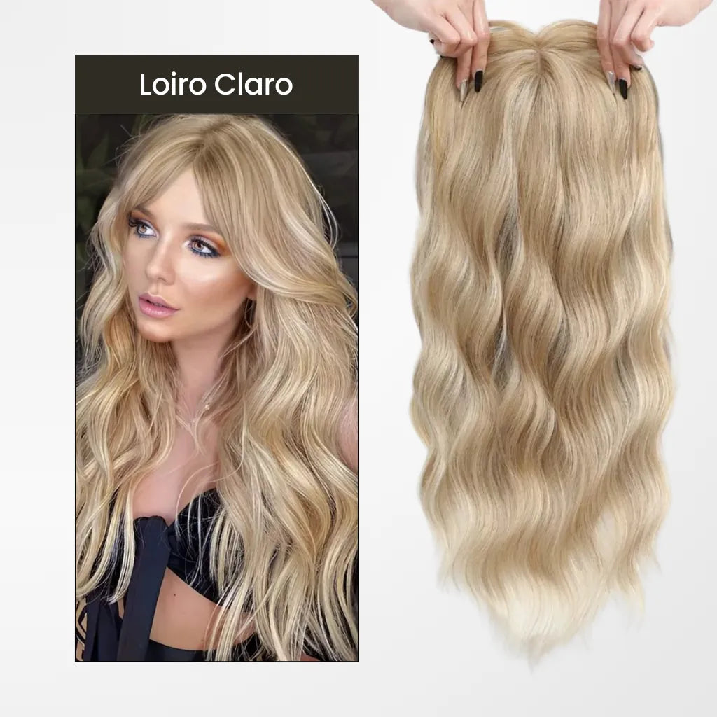 Top Closure - Topo de Cabelo Natural Ondulado 50cm | Para Alopecia e Falhas
