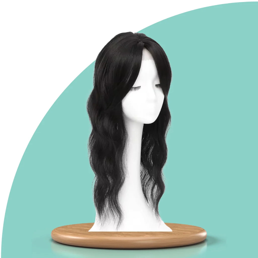 Top Closure - Topo de Cabelo Natural Ondulado 50cm | Para Alopecia e Falhas