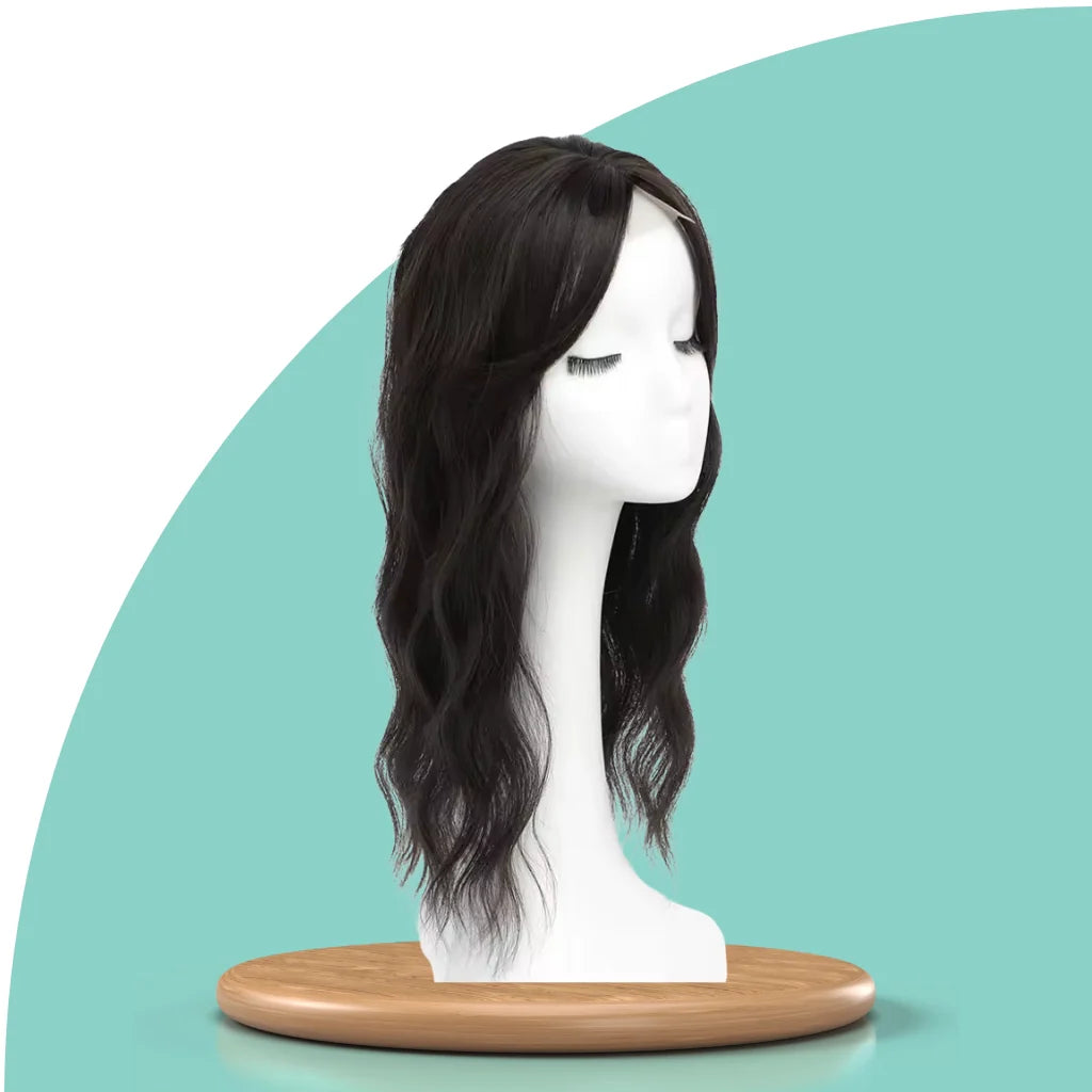 Top Closure - Topo de Cabelo Natural Ondulado 50cm | Para Alopecia e Falhas