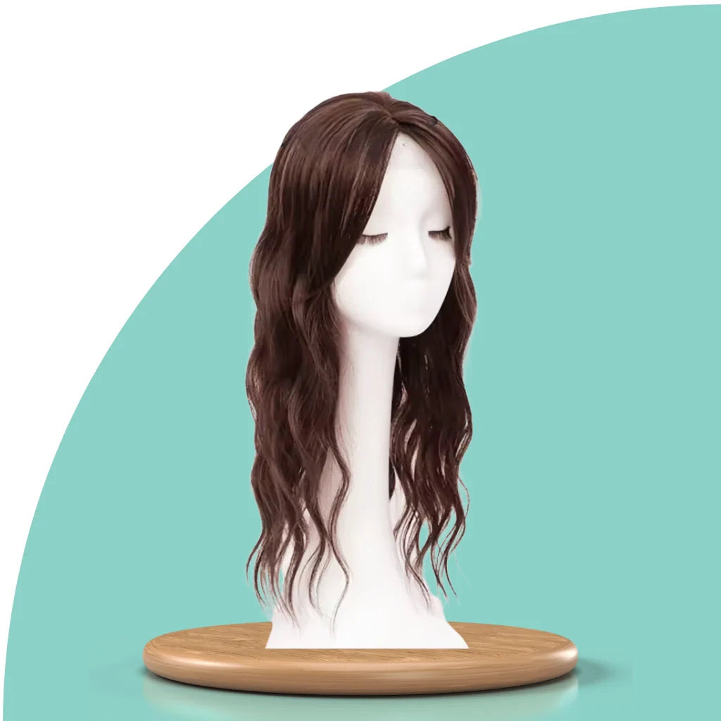 Top Closure - Topo de Cabelo Natural Ondulado 50cm | Para Alopecia e Falhas