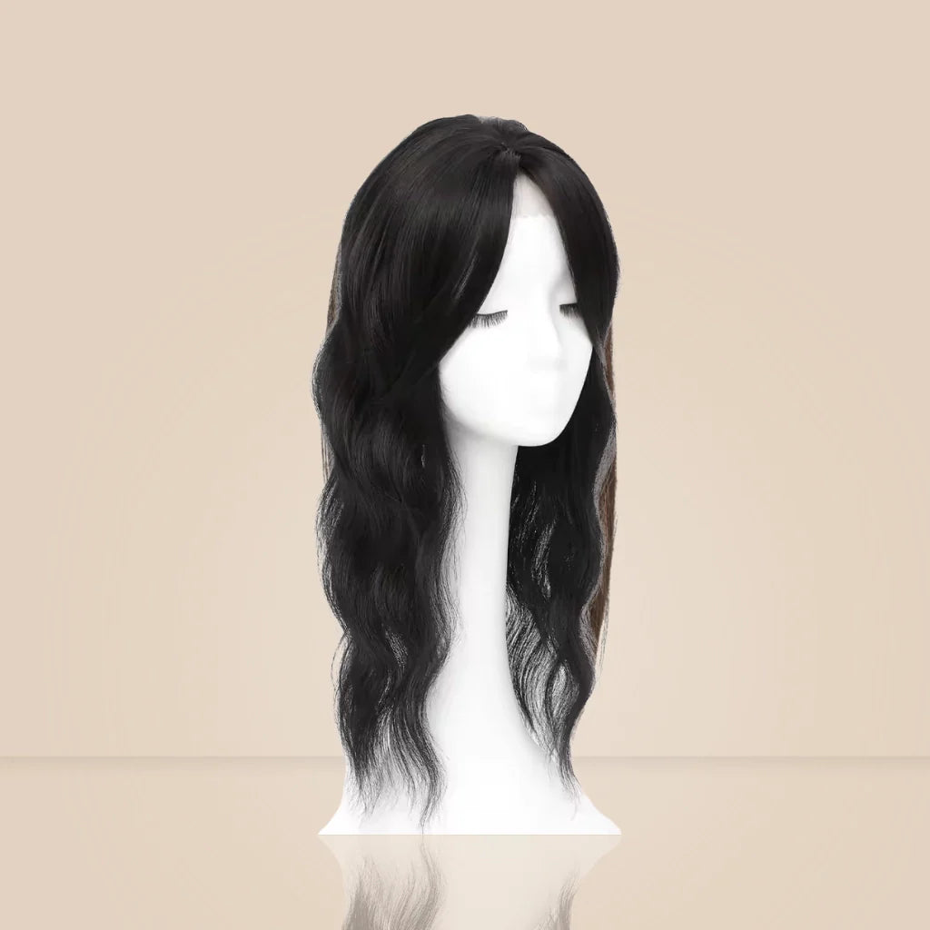 Top Closure - Topo de Cabelo Natural Ondulado 50cm | Para Alopecia e Falhas