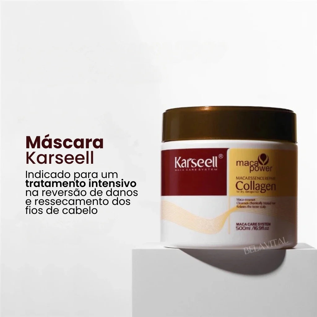 Kit Karseell Completo: Shampoo, Condicionador e Máscara