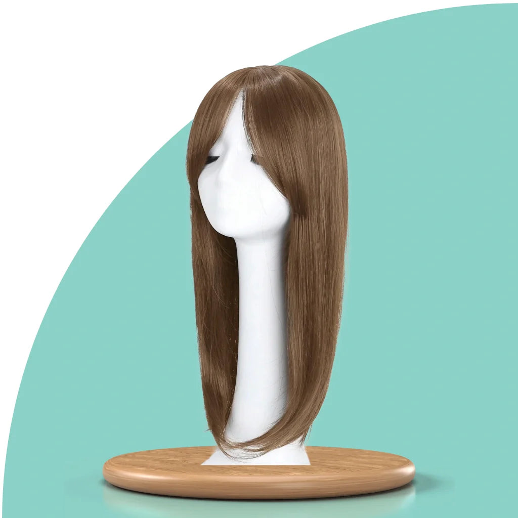 Top Closure - Topo de Cabelo Natural com Franja 45cm | Para Alopecia e Falhas